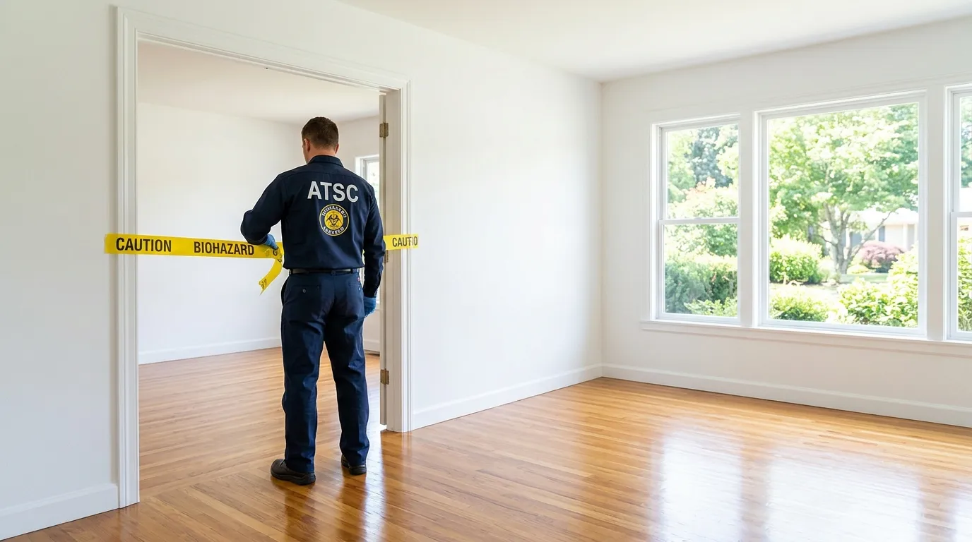 Certified biohazard cleanup crew performing Trauma Scene Cleanup in Valley Station
